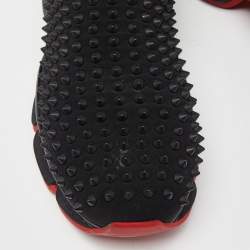 Christian Louboutin Black Neoprene Spike Sock Slip On Sneakers Size 43