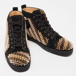 Christian Louboutin Black Suede Louis Spike Sneakers Size 43