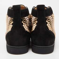 Christian Louboutin Black Suede Louis Spike Sneakers Size 43