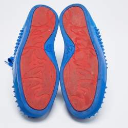 Christian Louboutin Blue Suede Louis Junior Spike High Top Sneakers Size 41