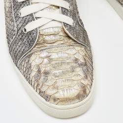 Christian Louboutin Metallic Gold Python High Top Sneakers Size 44.5