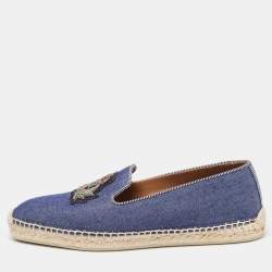 Christian Louboutin Blue Denim Slip On Espadrille Size 39