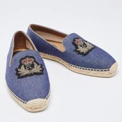 Christian Louboutin Blue Denim Slip On Espadrille Size 39