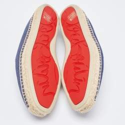 Christian Louboutin Blue Denim Slip On Espadrille Size 39