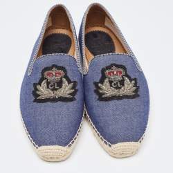 Christian Louboutin Blue Denim Slip On Espadrille Size 39