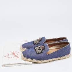 Christian Louboutin Blue Denim Slip On Espadrille Size 39