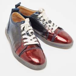 Christian Louboutin Multicolor Patent Gondola Strass Low Top Sneakers Size 42.5