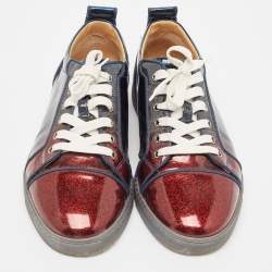 Christian Louboutin Multicolor Patent Gondola Strass Low Top Sneakers Size 42.5
