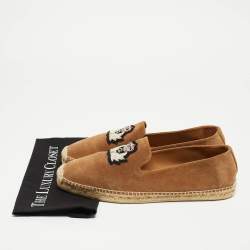 Christian Louboutin Brown Suede Nanou Orlato Espadrille Flats Size 46