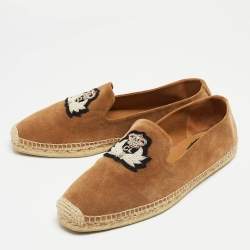 Christian Louboutin Brown Suede Nanou Orlato Espadrille Flats Size 46