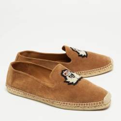 Christian Louboutin Brown Suede Nanou Orlato Espadrille Flats Size 46