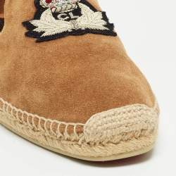 Christian Louboutin Brown Suede Nanou Orlato Espadrille Flats Size 46
