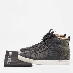 Christian Louboutin Two Tone Python Rantus Orlato High Top Sneakers Size 43