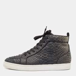 Christian Louboutin Two Tone Python Rantus Orlato High Top Sneakers Size 43