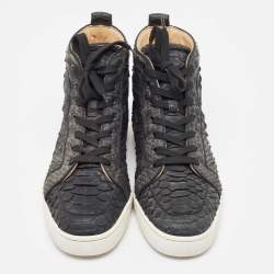 Christian Louboutin Two Tone Python Rantus Orlato High Top Sneakers Size 43