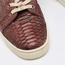 Christian Louboutin Brown Python Louis High Top Sneakers Size 42