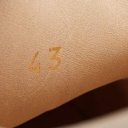 Pre Owned Louboutin Beige Leather Louis Junior Spike Sneakers Size 43