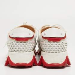 Christian Louboutin White Leather Loubishark Sneakers Size 44 