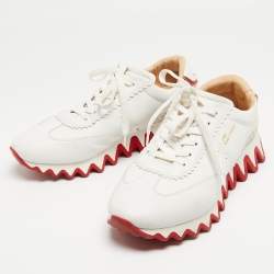 Christian Louboutin White Leather Loubishark Sneakers Size 44 