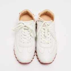 Christian Louboutin White Leather Loubishark Sneakers Size 44 