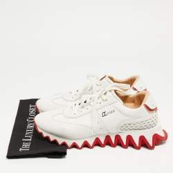 Christian Louboutin White Leather Loubishark Sneakers Size 44 