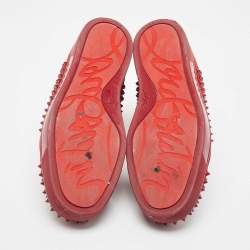 Christian Louboutin Burgundy Suede Louis Spikes Cap Toe High Top Sneakers Size 44.5