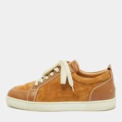 Christian Louboutin Brown Suede and Leather Orlato Low Top Sneakers 45