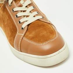 Christian Louboutin Brown Suede and Leather Orlato Low Top Sneakers 45