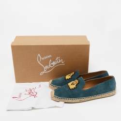 Christian Louboutin Blue Suede Orlato Espadrilles Size 40  