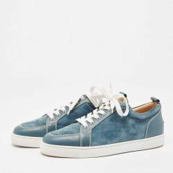 مملوكة مسبقًا Christian Louboutin Blue Suede and Leather Rantulow Sneakers Size 44.5
