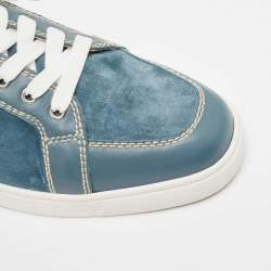 مملوكة مسبقًا Christian Louboutin Blue Suede and Leather Rantulow Sneakers Size 44.5