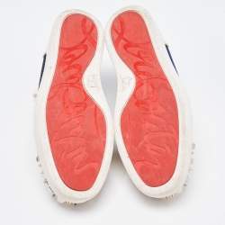 Pre Owned Christian Louboutin Multicolor Mesh and Leather Louis Junior Spikes Sneakers Size 43.5