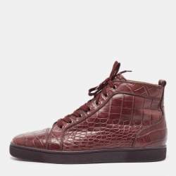 Christian Louboutin Black Python Louis Flat High Top Christian Louboutin Black Python Louis Flat High Top