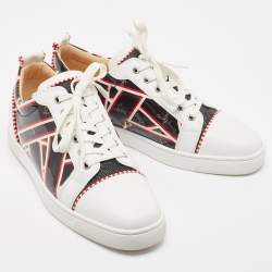 Christian Louboutin Tricolor Printed Patent and Leather Orlato Sneakers Size 42.5