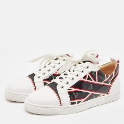 Christian Louboutin Tricolor Printed Patent and Leather Orlato Sneakers Size 42.5