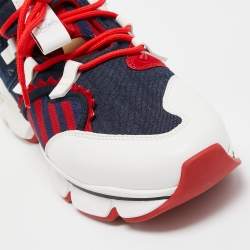 Christian Louboutin Denim And Leather Red-Runner Sneakers Size 43