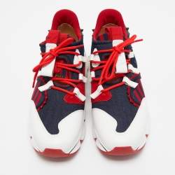 Christian Louboutin Denim And Leather Red-Runner Sneakers Size 43