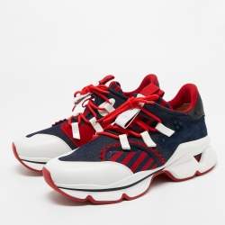 Christian Louboutin Denim And Leather Red-Runner Sneakers Size 43