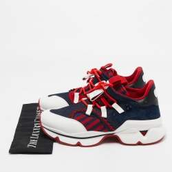 Christian Louboutin Denim And Leather Red-Runner Sneakers Size 43