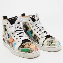 Pre Owned Christian Louboutin Multicolor Patent Leather and Suede Louis Orlato Sneakers Size 42