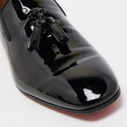 Christian Louboutin Black Patent Leather Dandelion Tassel Loafers Size 43