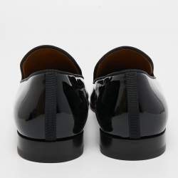 Christian Louboutin Black Patent Leather Dandelion Tassel Loafers Size 43