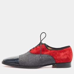 Christian Louboutin Multicolor Patent and Suede Greggo Lace Up Oxford Size 41