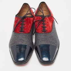 Christian Louboutin Multicolor Patent and Suede Greggo Lace Up Oxford Size 41