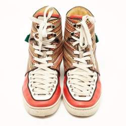 مملوكة مسبقًا Christian Louboutin Multicolor Leather High Top Sneakers 43 