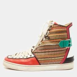مملوكة مسبقًا Christian Louboutin Multicolor Leather High Top Sneakers 43 