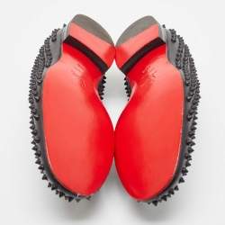 Christain Louboutin Black Leather Dandelio Spike Loafers Size 42.5