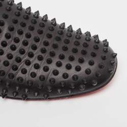 Christain Louboutin Black Leather Dandelio Spike Loafers Size 42.5