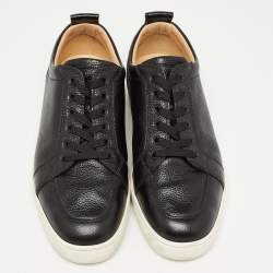 Christian Louboutin Black Leather Orlato Low Top Sneakers Size 43