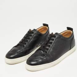 Christian Louboutin Black Leather Orlato Low Top Sneakers Size 43
